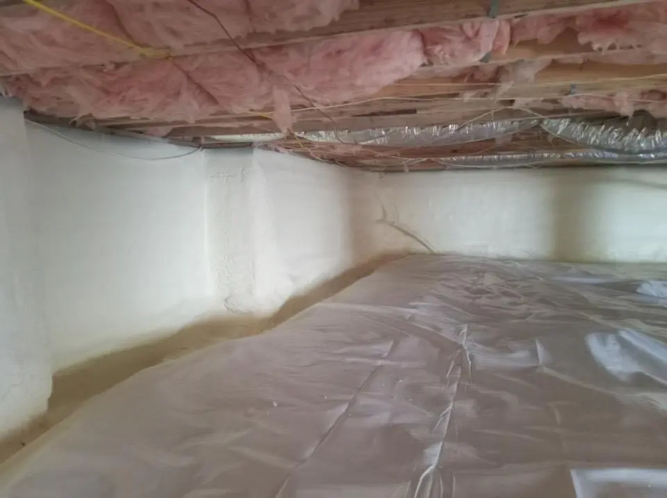 Crawl space encapsulation with closed-cell spray foam for Spray Foam Roofing in Willard